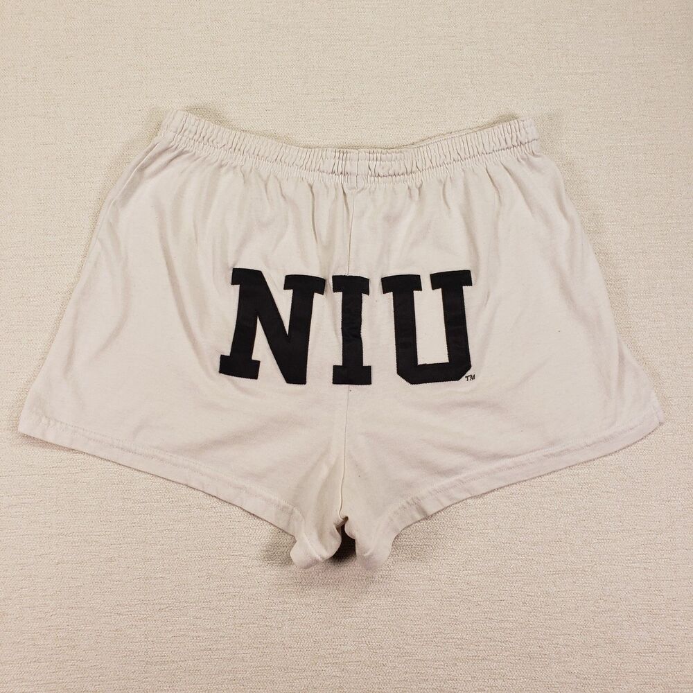 Vintage Russell Athletic NIU Northern Illinois University Cheer Shorts White L